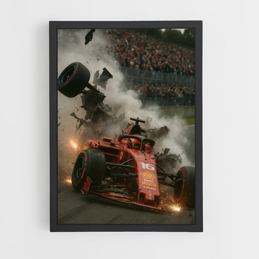 Poster Collision à Monza – affiche Voitures de Formule 1 (vue 2)